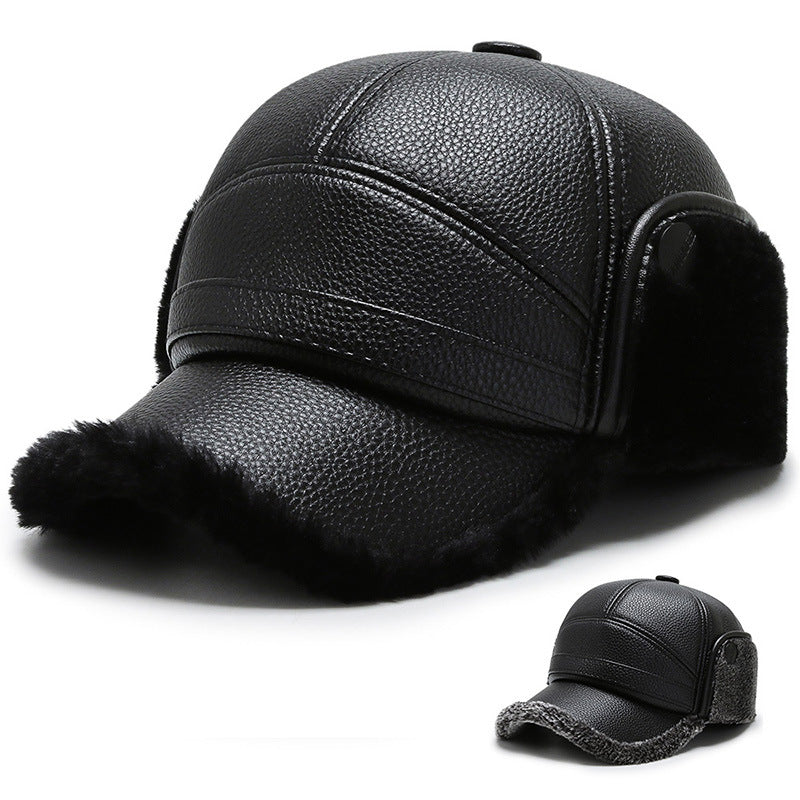 Faux Leather Dome Cap - front view