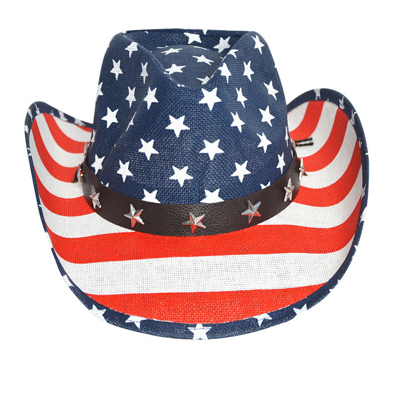 Star Cowboy Straw Hat - worn on model