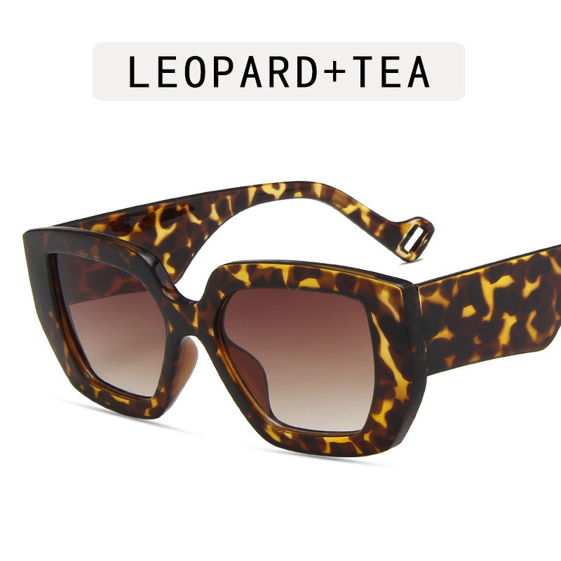 Modern Retro Polygon Sunglasses in beige grey