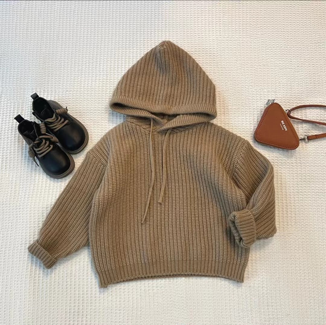 Kids' cozy knit hooded cardigan by Undefyning Lynes, featuring soft, stylish fabric, perfect for everyday wear and adventures.