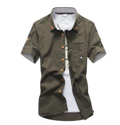 Men's Embroidered Short Sleeve Shirt, Slim Fit — front view — Undefyning Lynes (1 of 10)