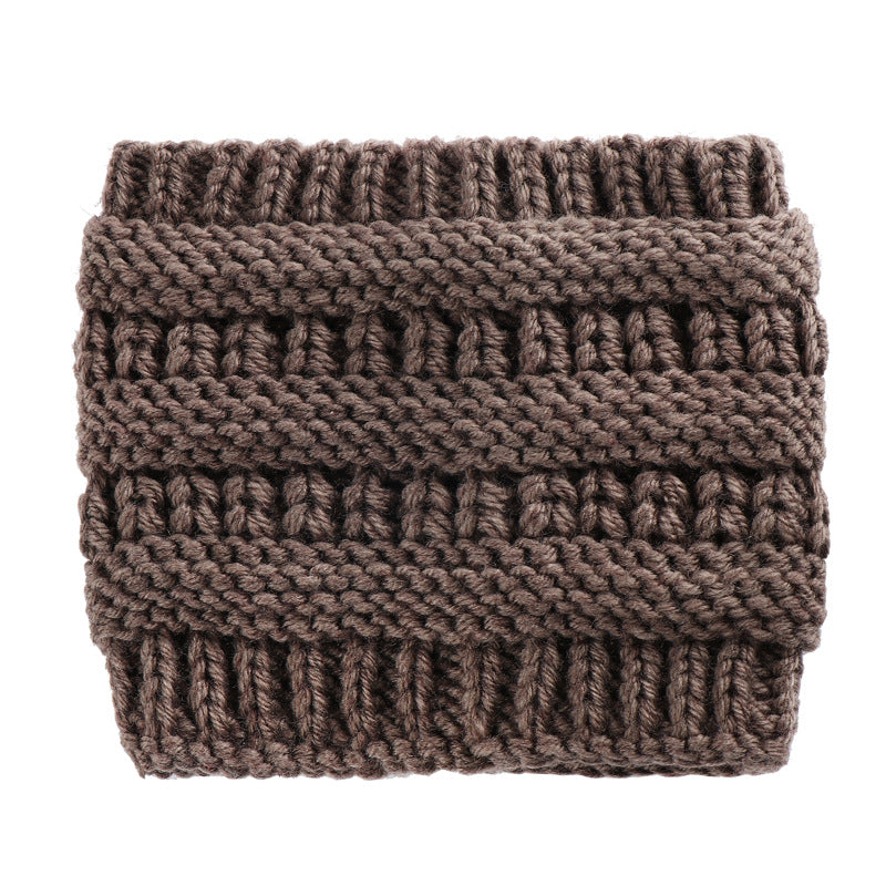 Crochet Ponytail Headwrap in beige