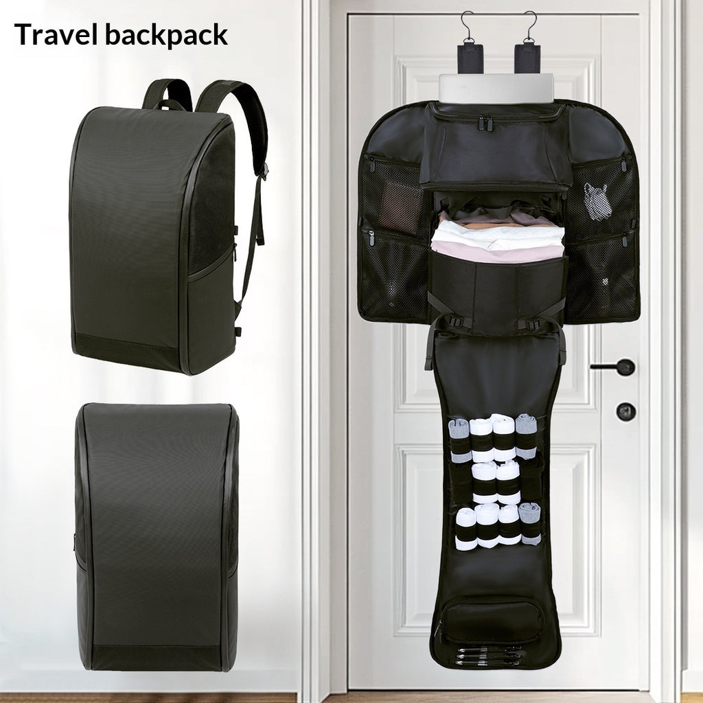 Business Travel Leather Backpack - front view