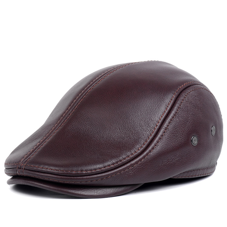 Full-Grain Leather Ball Cap in ancient brown