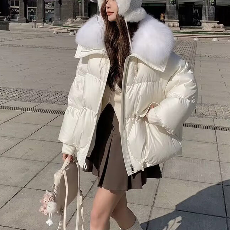 Frostbloom Fur-Collar Coat - back view