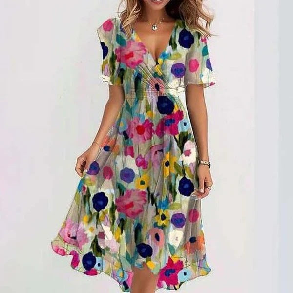 Breezy Chiffon Midi Dress in aqua blue