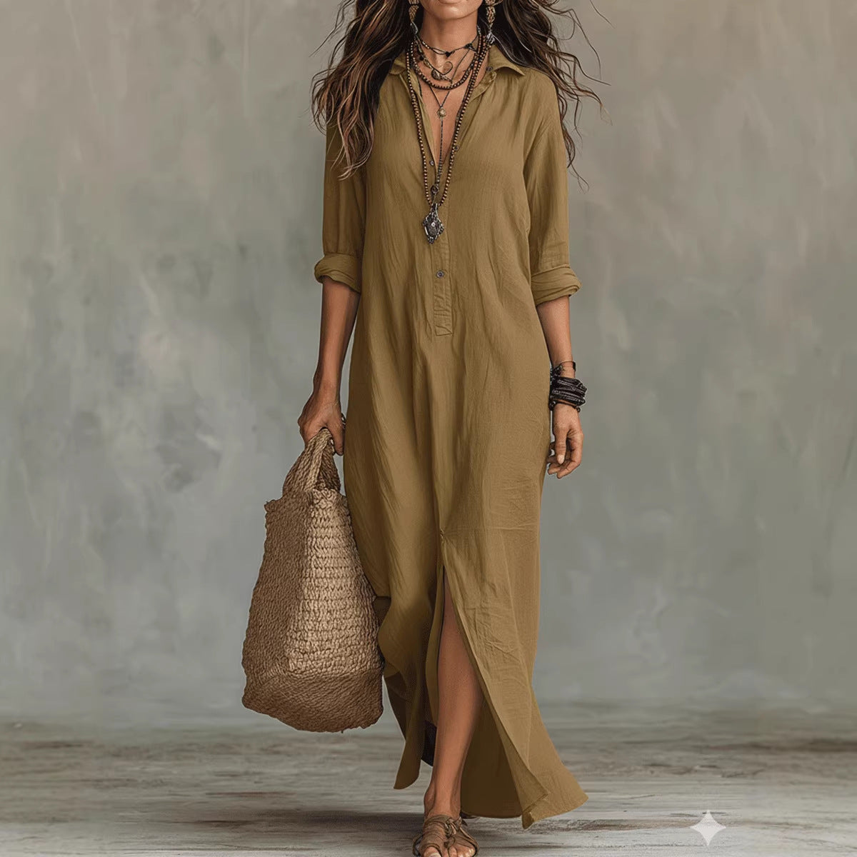 Solstice Lapel Maxi Dress - view 7