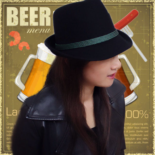 Oktoberfest Bow Top Hat - crown shape detail