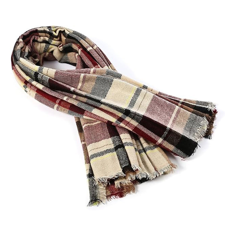 Highland Tartan Blanket Scarf in red plaid, view 4