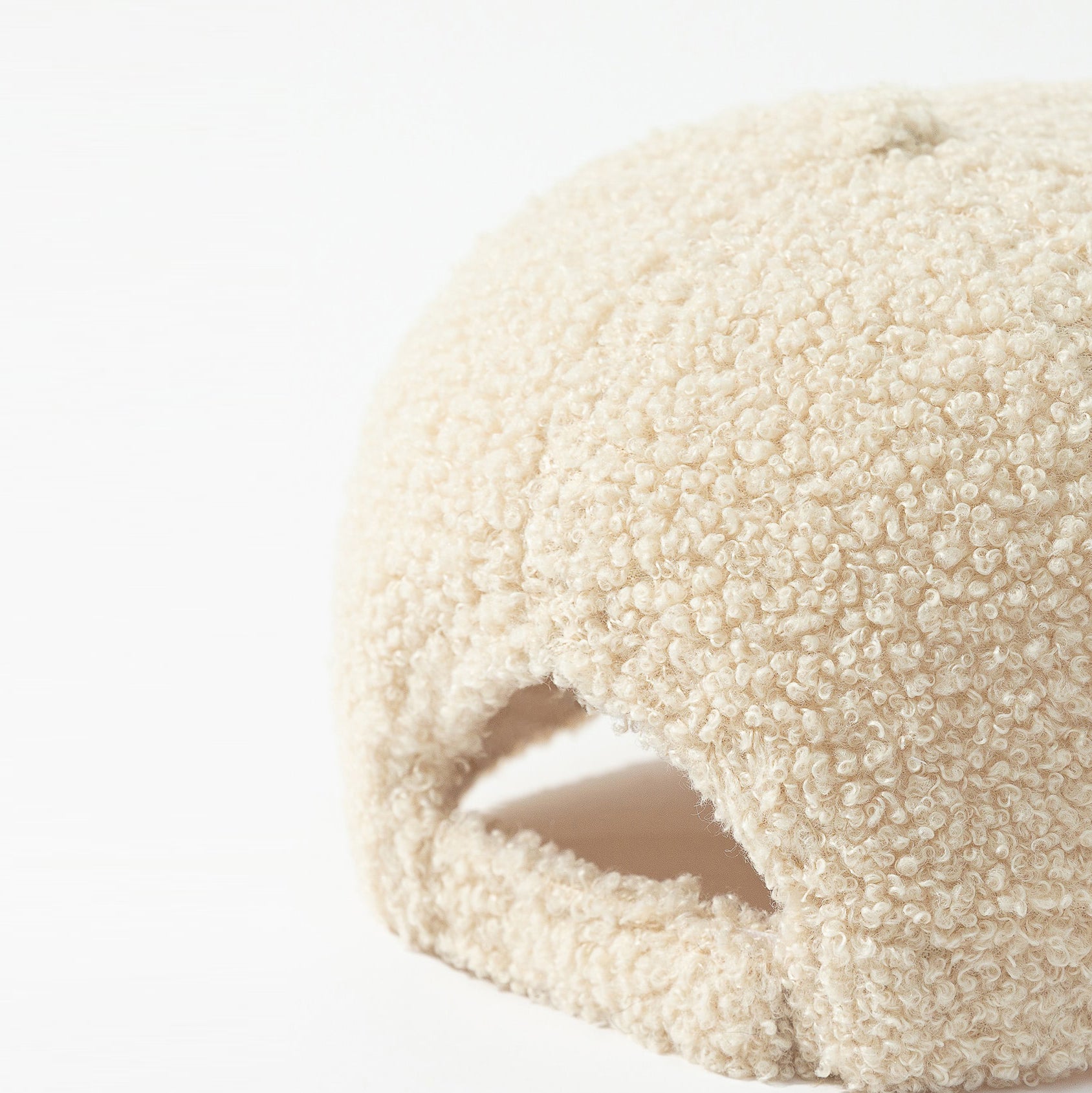 Plush Curl-Knit Beanie - knit texture detail