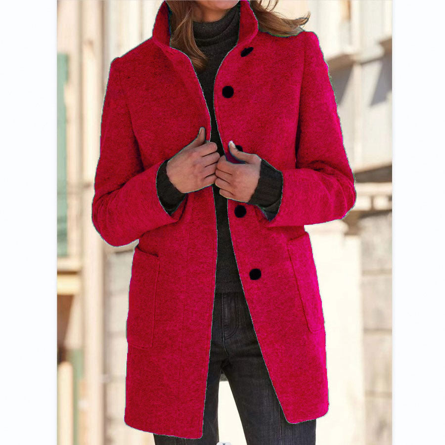 Women's Stand Collar Coat - sleeve detail