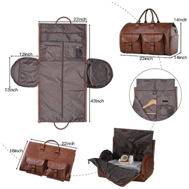 Duffel bag in gray, full view