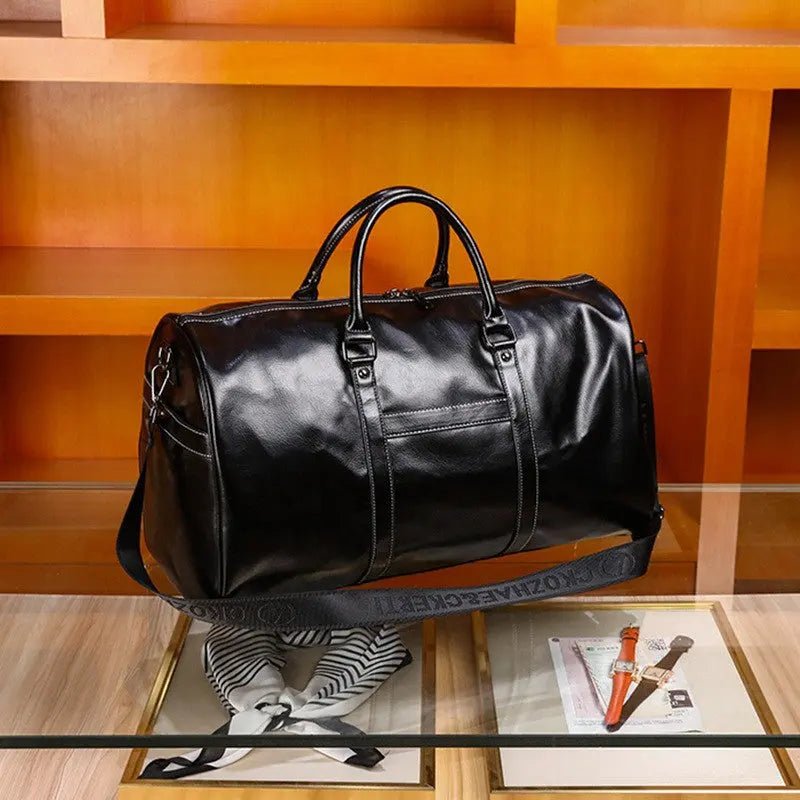 Apex Leather Weekender: Large-Capacity Gym & Travel Tote - Undefyning Lynes