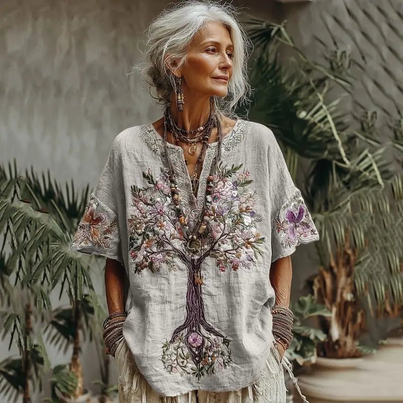 Artistic 3D-Print Drop-Shoulder Top: Effortless Style for Every Body - Undefyning Lynes