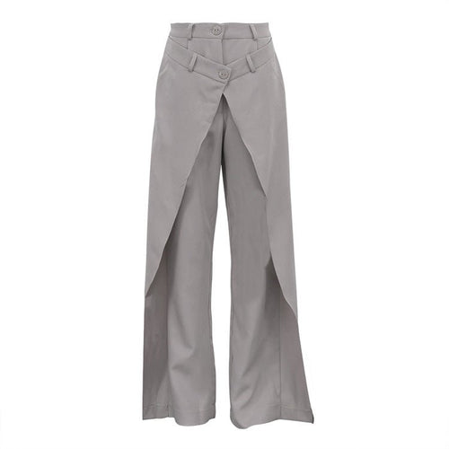 Asymmetric High-Waist Wide-Leg Pants – Women's Chic Casual Trousers - Undefyning Lynes