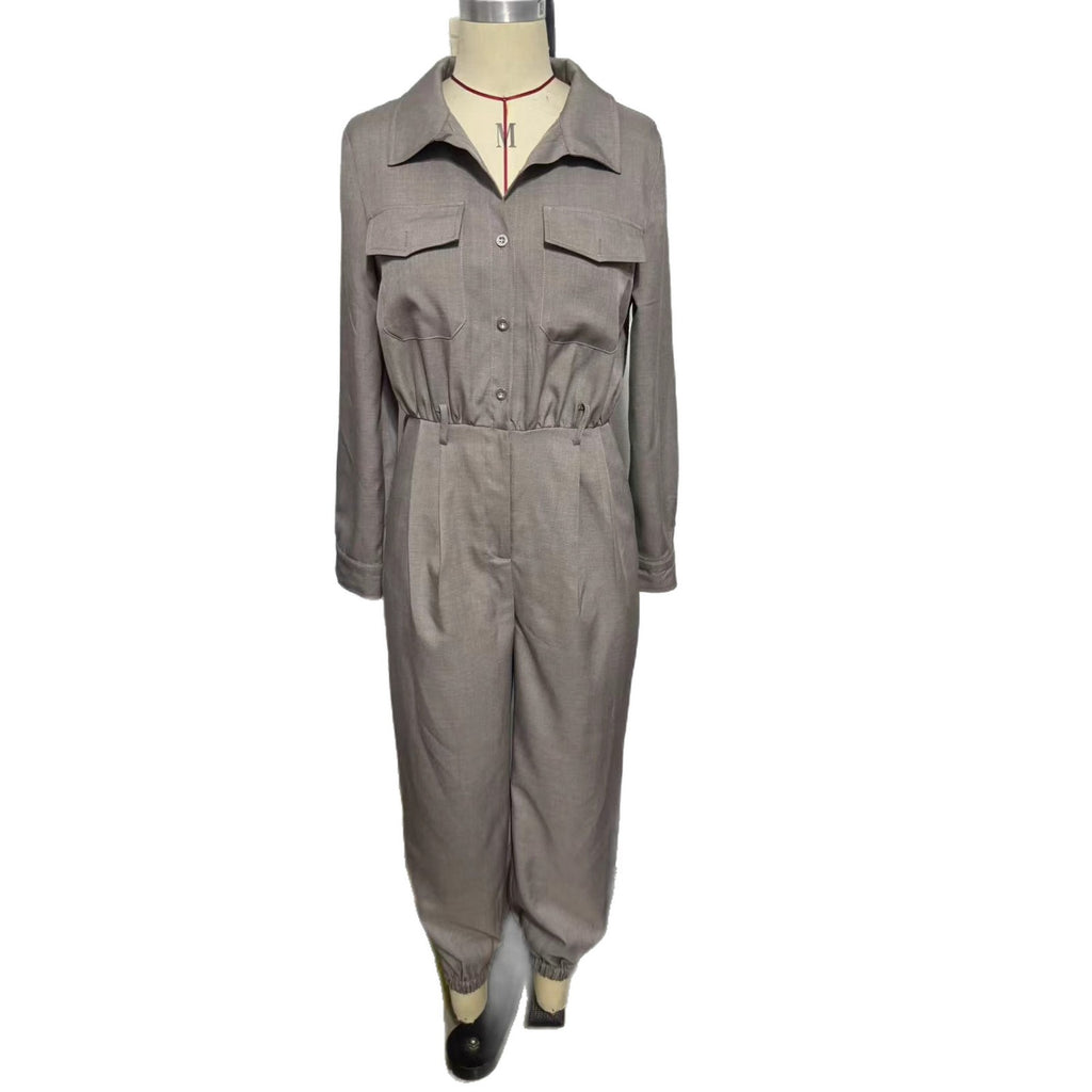Ashton Lapel Jumpsuit in gray, view 2