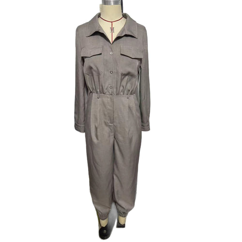 Ashton Lapel Jumpsuit in gray, view 2