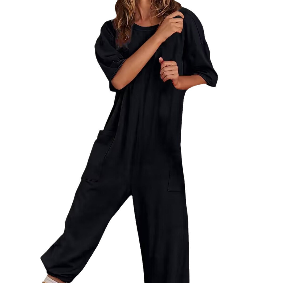 Easton V-Neck Pocket Jumpsuit, view 5