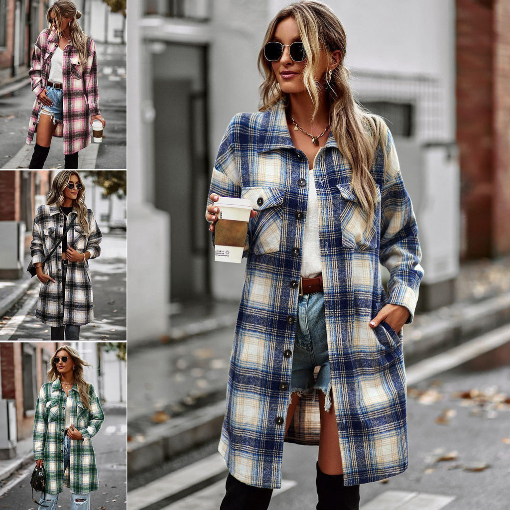 Rowan Long Plaid Coat, view 1