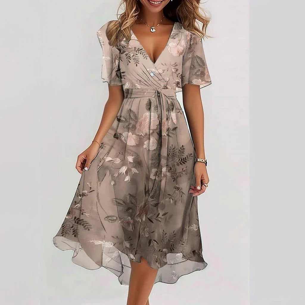 Breezy Chiffon Midi Dress in black