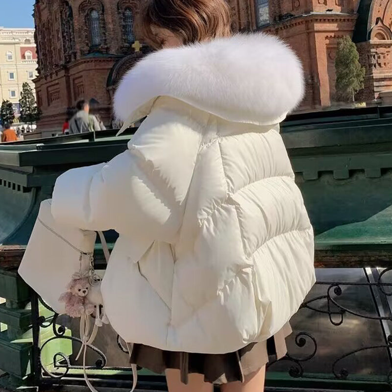 Frostbloom Fur-Collar Coat in khaki