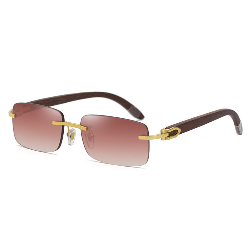 Drift Wood-Frame Sunglasses, mirrored square lens — Undefyning Lynes (3 of 6)