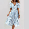 Breezy Chiffon Midi Dress in blue
