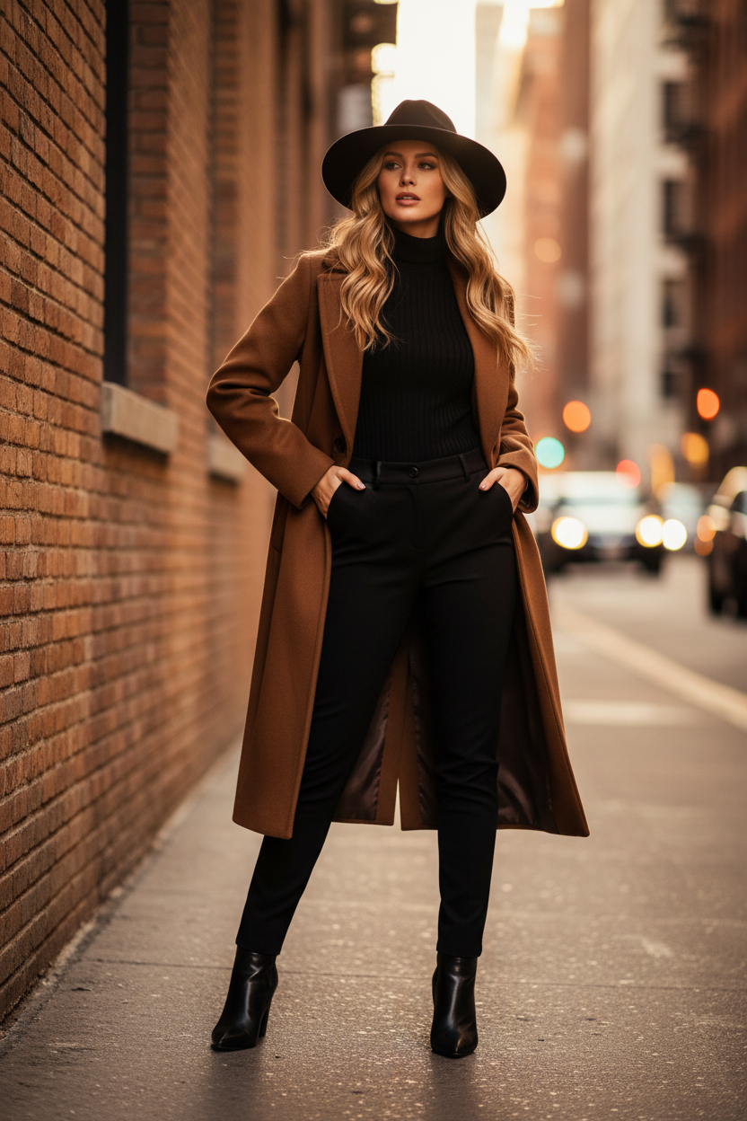 Double-Breasted Lapel Coat