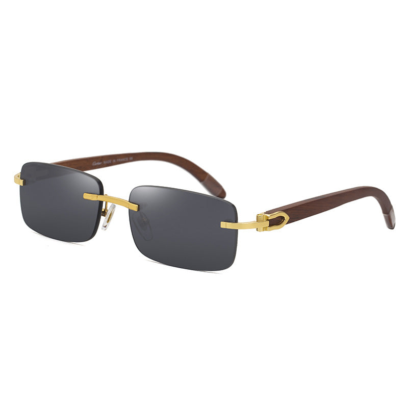 Drift Wood-Frame Sunglasses, mirrored square lens — Undefyning Lynes (2 of 6)