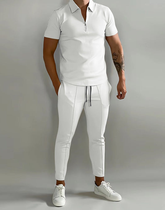 Dropshipman Undefyning Lynes men's slim-fit casual summer sport outfit set with T-shirt and shorts, perfect for warm weather.