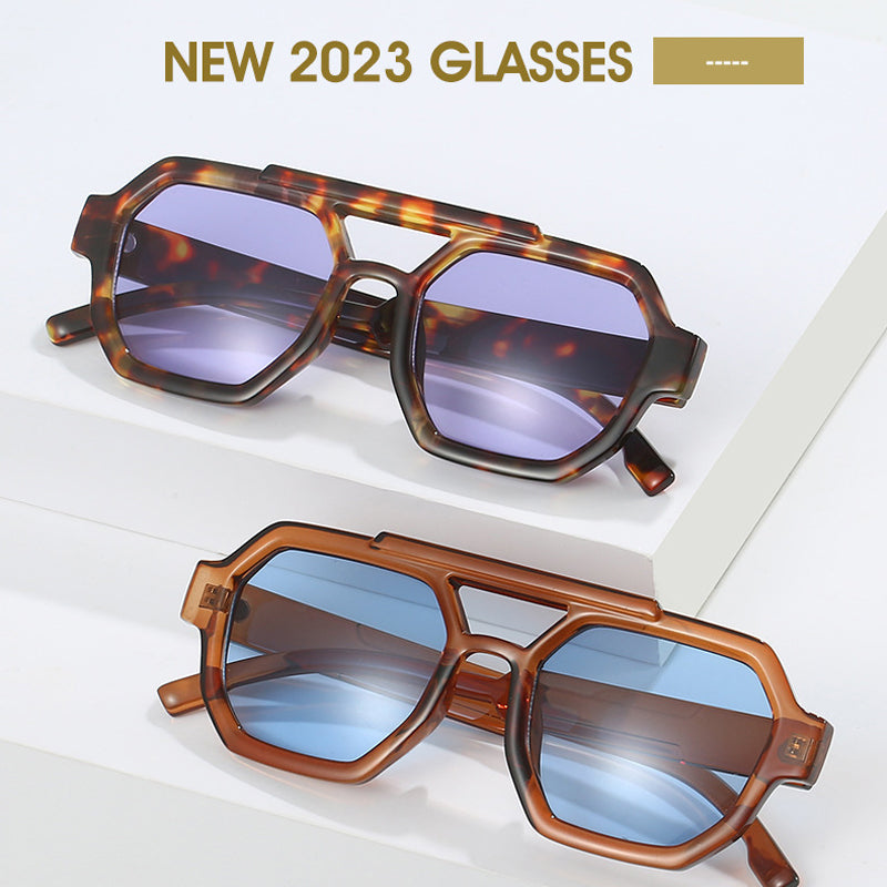 Double-Beam Pilot Sunglasses - front view