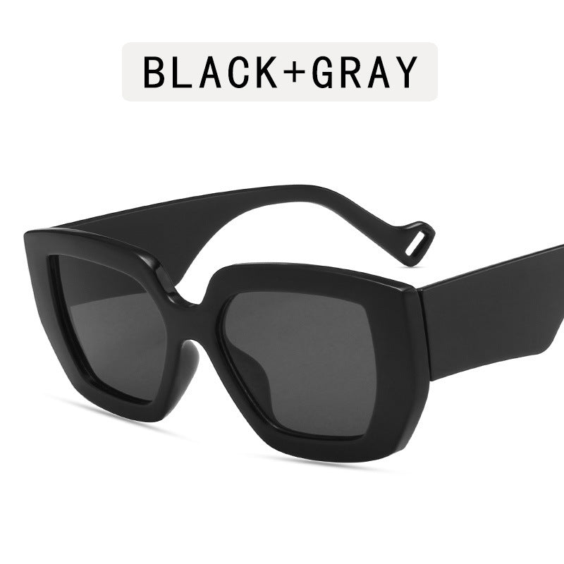 Modern Retro Polygon Sunglasses in green grey
