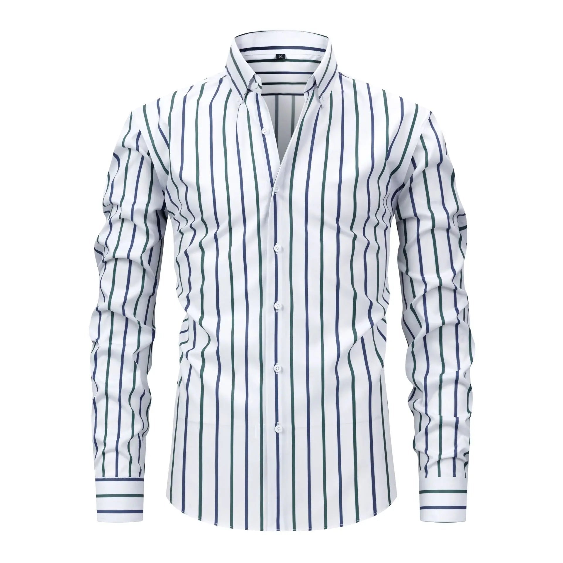 Boardroom Stripe — Men's Long-Sleeve Striped Button-Up Dress Shirt - Undefyning Lynes