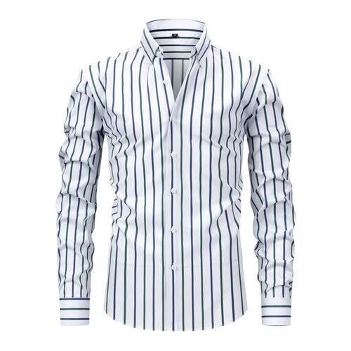 Boardroom Stripe — Men's Long-Sleeve Striped Button-Up Dress Shirt - Undefyning Lynes