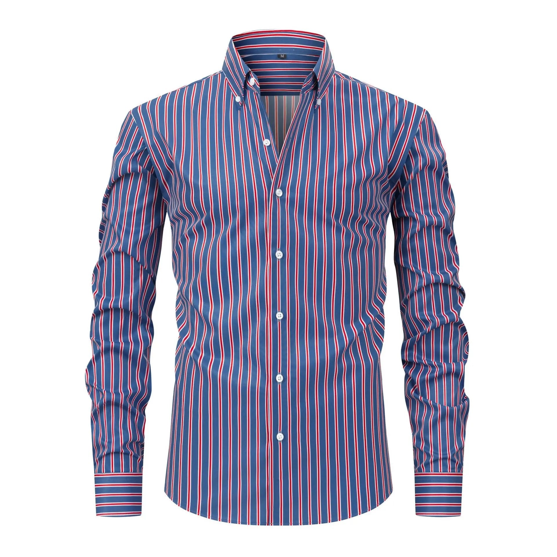 Boardroom Stripe — Men's Long-Sleeve Striped Button-Up Dress Shirt - Undefyning Lynes