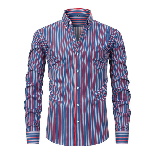 Boardroom Stripe — Men's Long-Sleeve Striped Button-Up Dress Shirt - Undefyning Lynes