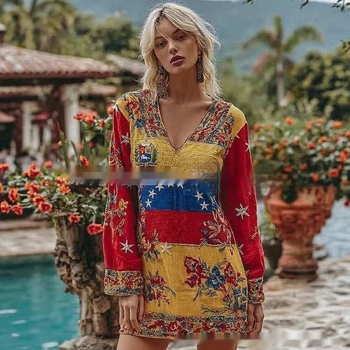 Boho Floral Embroidered Linen Mini Dress — Free Spirit, Undefyned - Undefyning Lynes