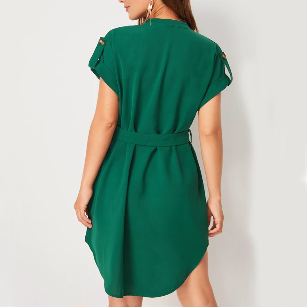 Bowknot V-Neck Wrap Dress | Women's Belted Summer Dress - Undefyning Lynes