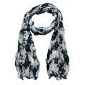 Monochrome Crinkle Scarf with black and white crinkle texture, view 3