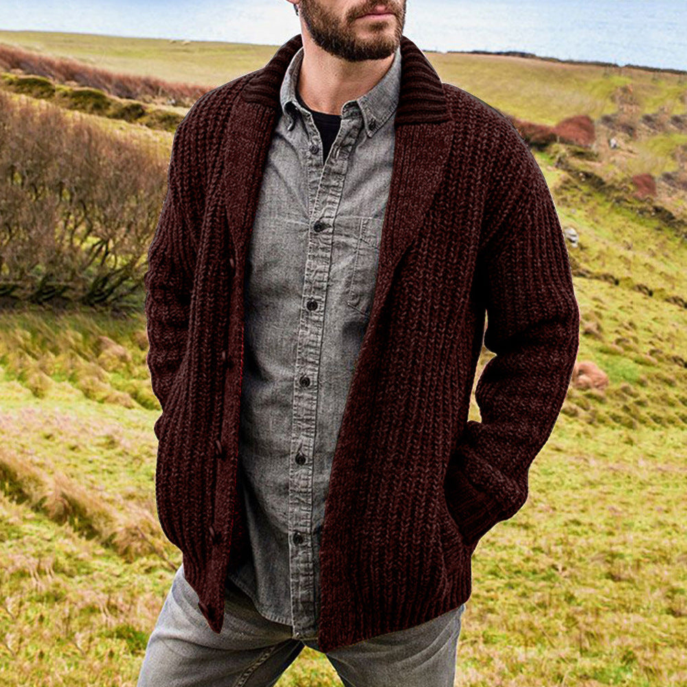 Men's Casual Knit Cardigan Sweater