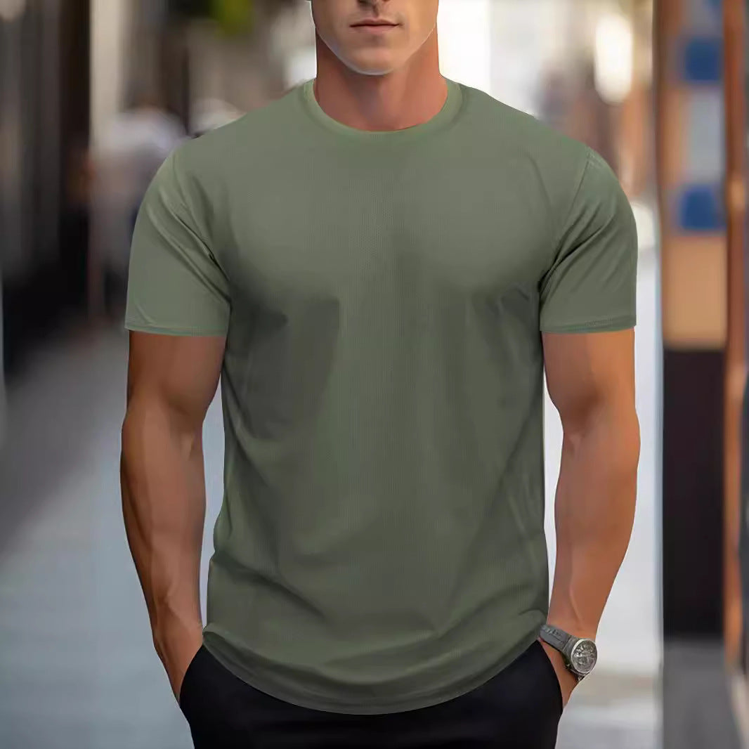 Training tee in royal blue, front view