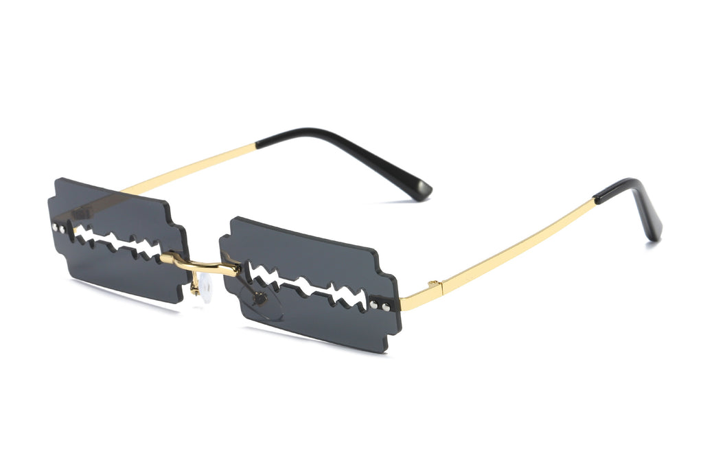 Rimless Metal Sunglasses - side profile