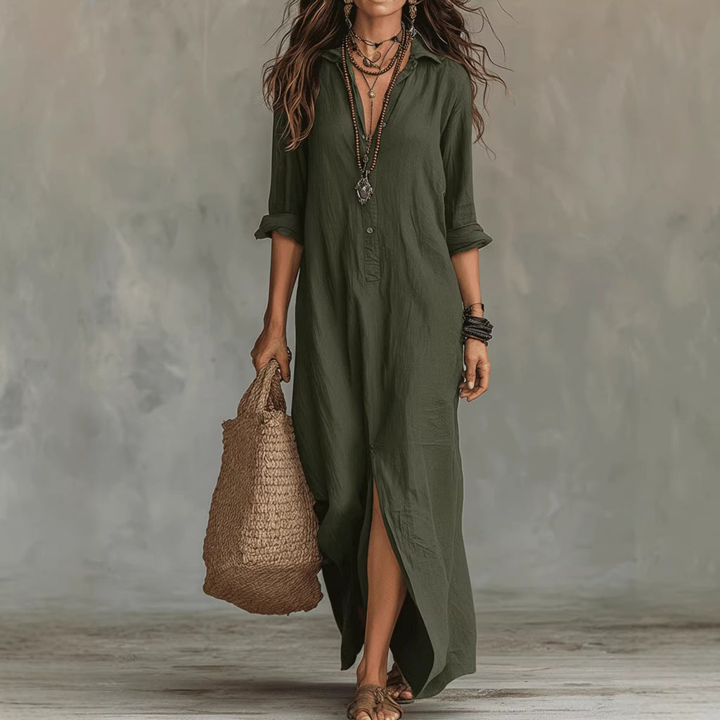 Solstice Lapel Maxi Dress - view 10