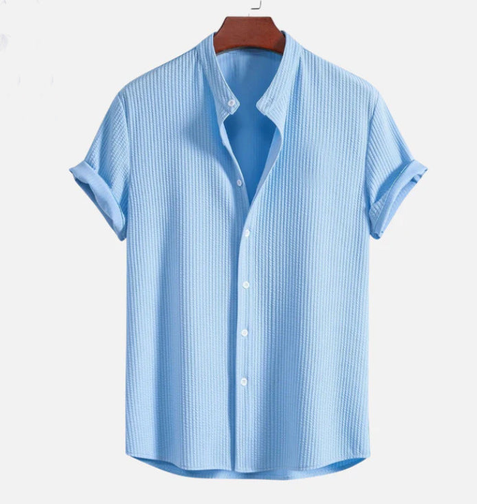 Men's Loose Fit Short Sleeve Summer Shirt — collar detail — Undefyning Lynes (3 of 10)