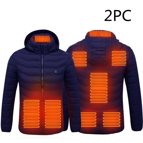 Heated jacket showing the eight heating zone layout