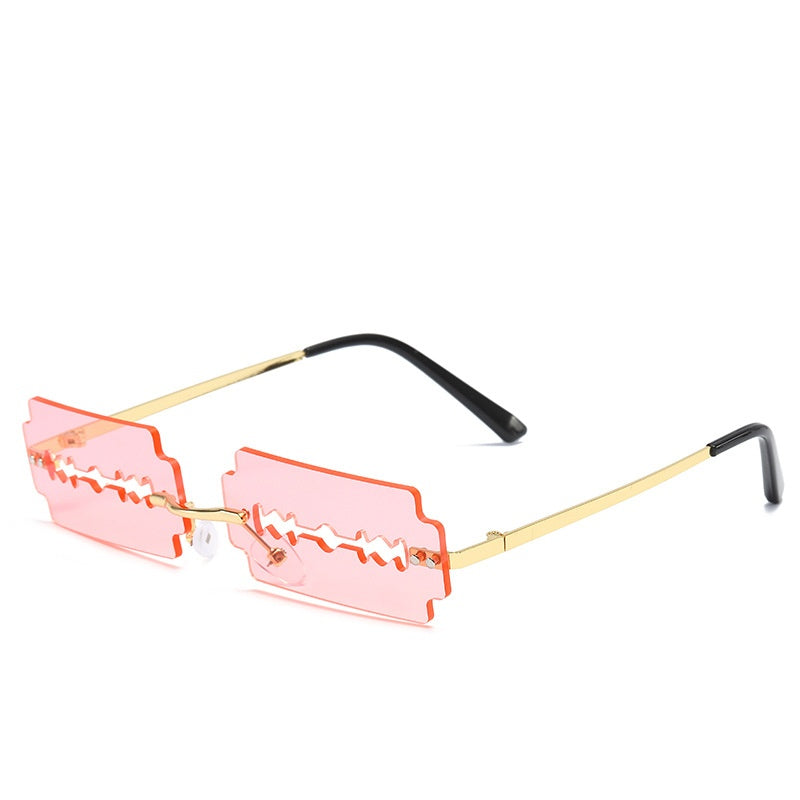 Rimless Metal Sunglasses - metal frame detail