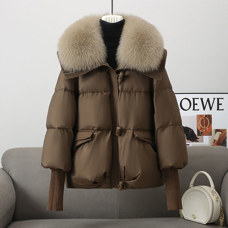 Frostbloom Fur-Collar Coat - zipper detail