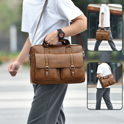 Undefyning Lynes Men's Business Shoulder Briefcase — Large Capacity Crossbody Undefyning Lynes