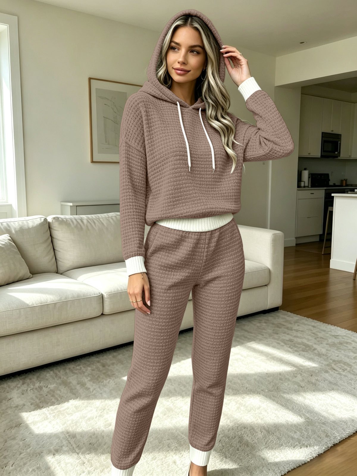 Waverly Waffle Hoodie Set - view 6