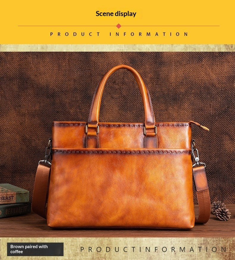 Full-Grain Leather Handbag in black